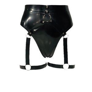 Latex O-Ring Harness Garter Panties